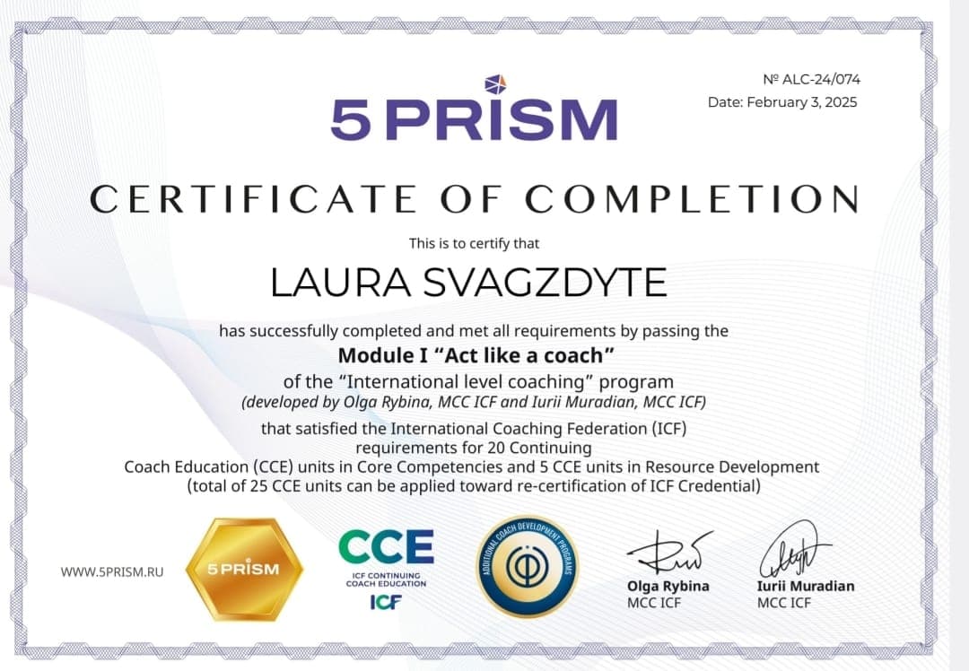 5PRISM Act like a coach